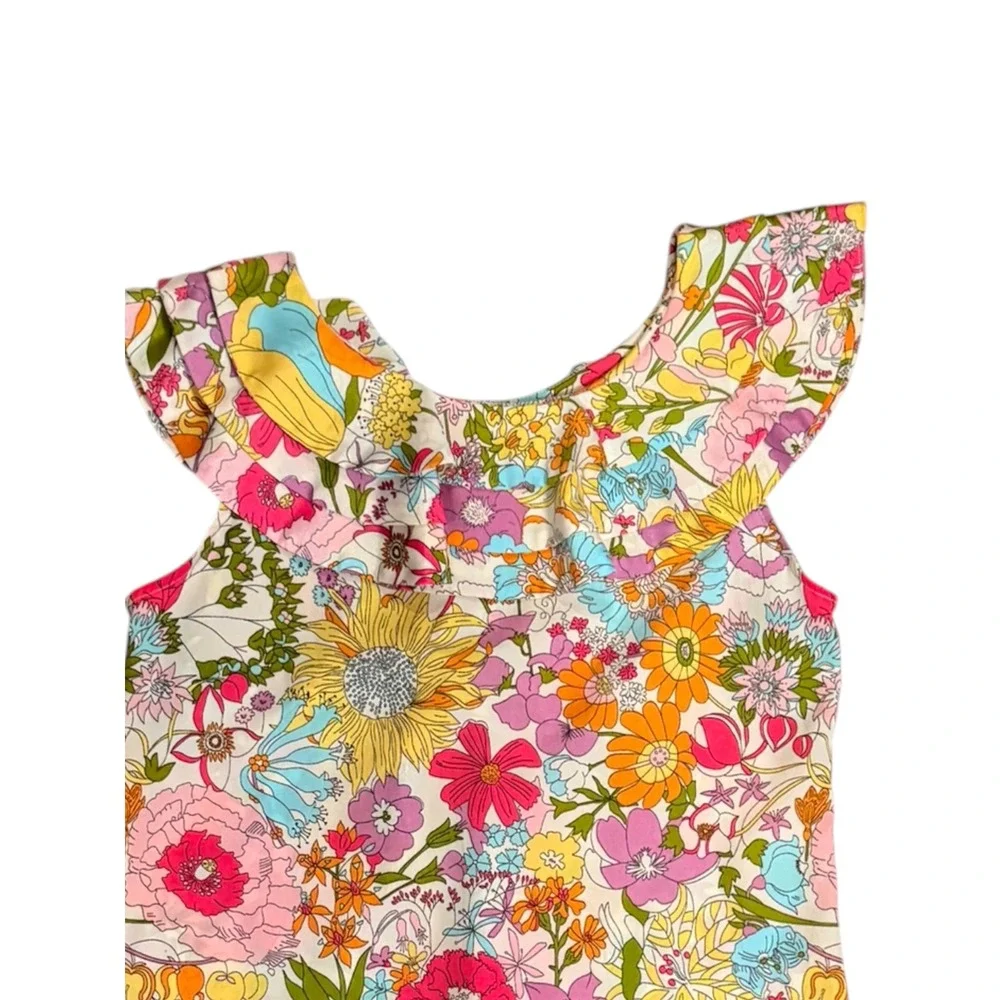 Liberty of London for Target Floral Ruffle Sleeveless Blouse Multicolor Small